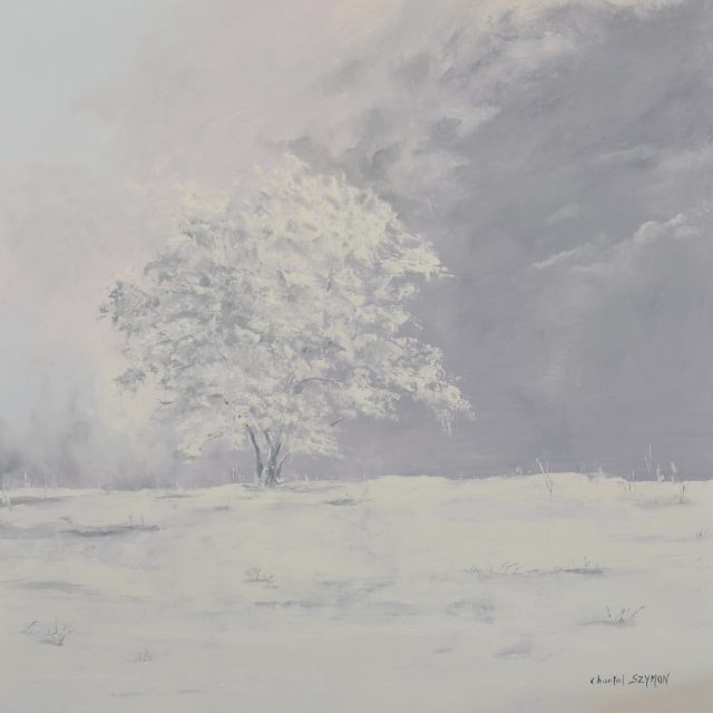calme hivernal neige hiver peinture paysage peinture blanche chantal szymon chantal szymoniak art contemporain