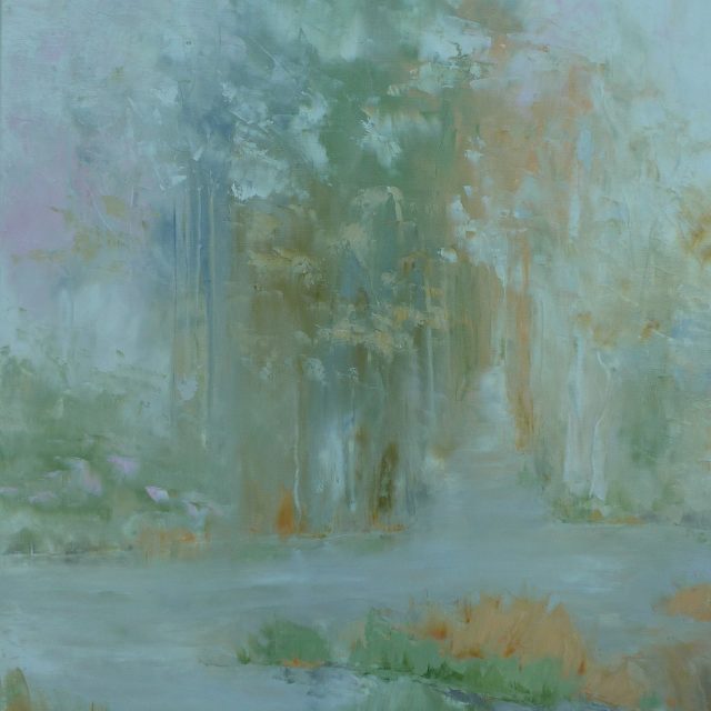 brume peinture foret brouillard peinture à lhuile douce chantal szymoniak rivière peinture